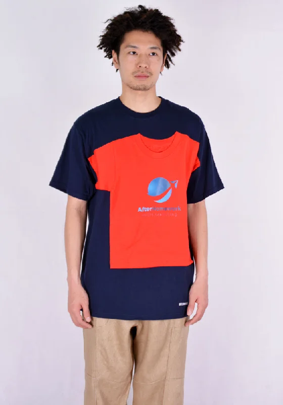 AFTER HOMEWORK LIVA2 DOUBLE T-SHIRT BLUE/RED