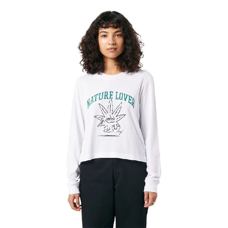 HUF NATURE LOVER CROP L/S TEE // WHITE