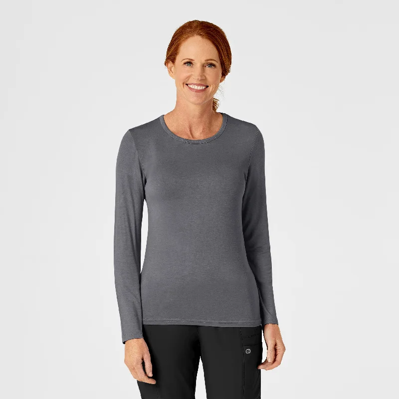 Long Sleeve Silky Tee - Pewter