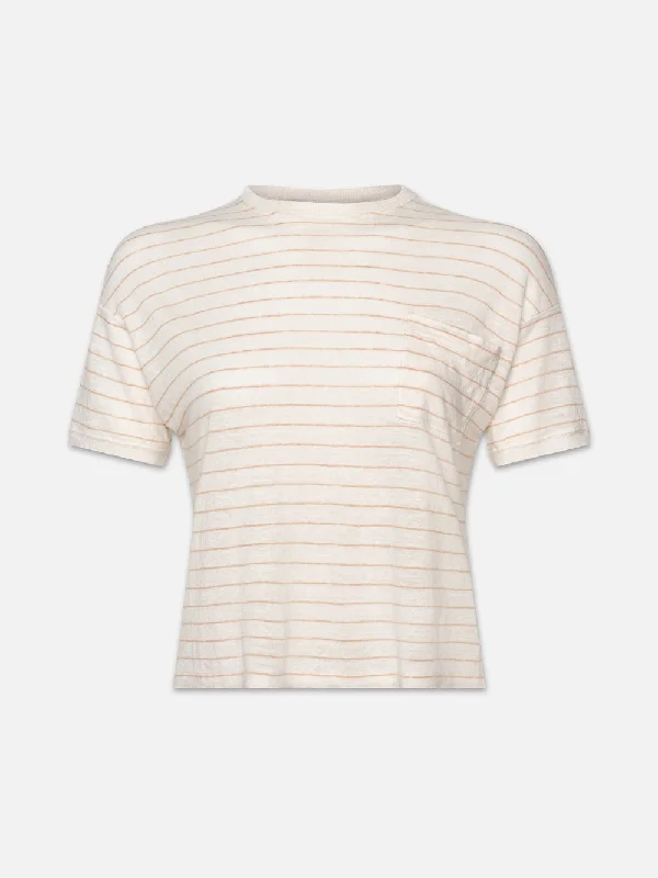 Pocket Crew Tee -- Blush Multi