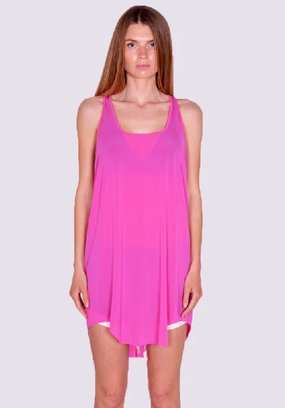 RICK OWENS WOMEN RO01C5151 BZ 13 LOOSE TANKTOP HOT PINK