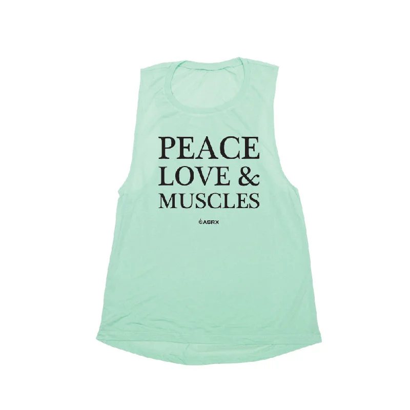 Peace Love & Muscles Tank low neck tank