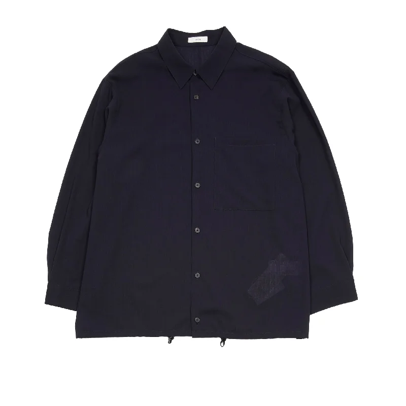 Aton Wool CPO Jacket in Dark Navy