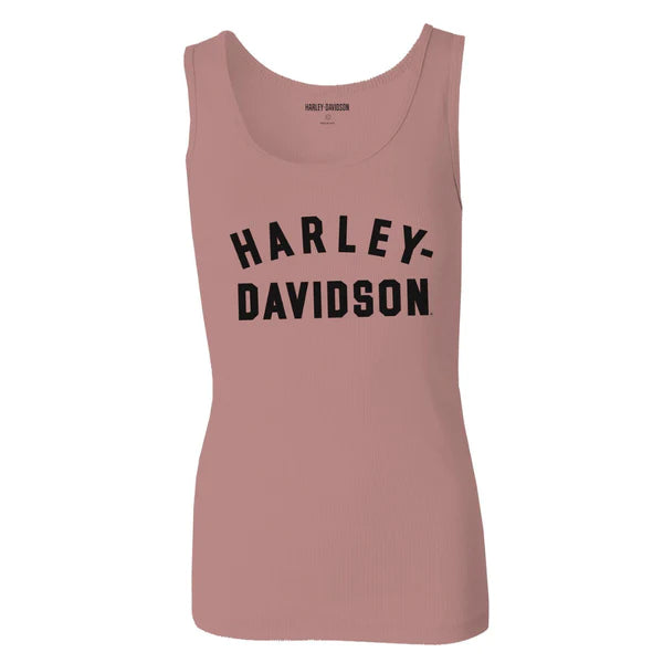 Harley-Davidson Women's Racer Font Tank, Ash Rose, 96441-23VW boho tank top