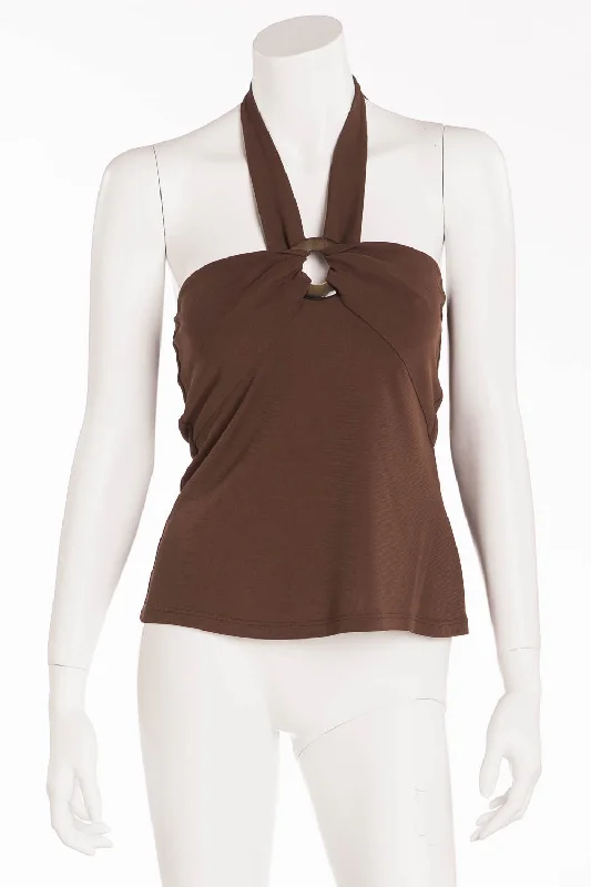 La Perla - Brown Halter Neck Top - IT 44