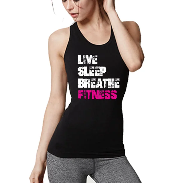 LIVE .. FITNESS Women's Racerback Tank Top high neck tank