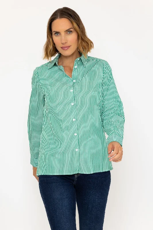 Longline Shirt 100% Cotton in Green