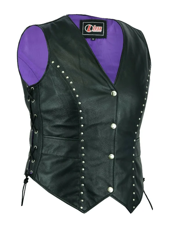 New Style Motorcycle Biker Leather Vest Waistcoat Ladies, Women fitness tank top