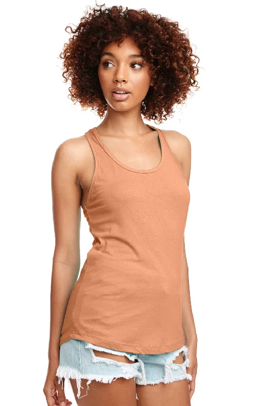 Next Level Womens Ideal Jersey Tank Top - Light Orange mesh tank top