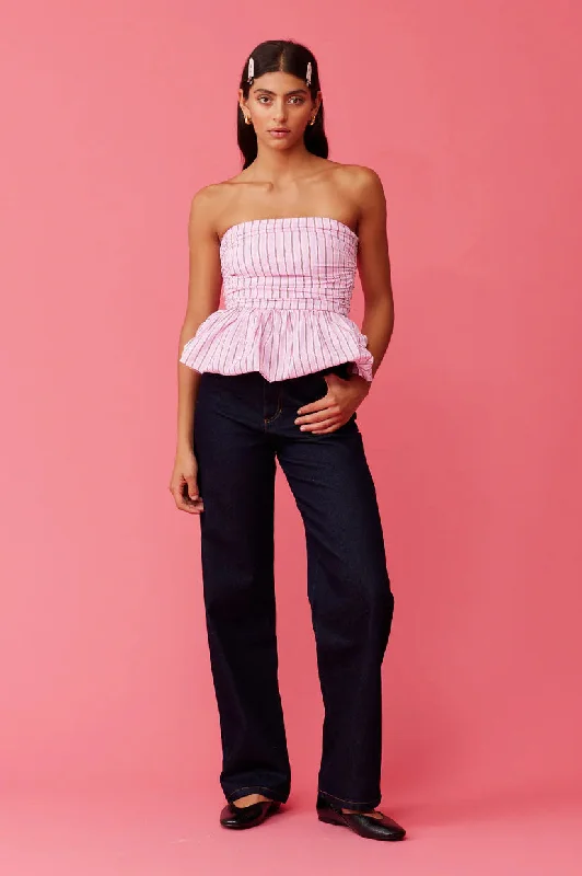 Ruby Eddie Bodice - Pink Red Stripe