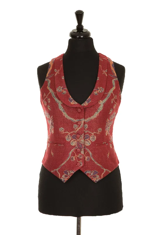 Scoop Neck Waistcoat in Venetian Red flexible tank top