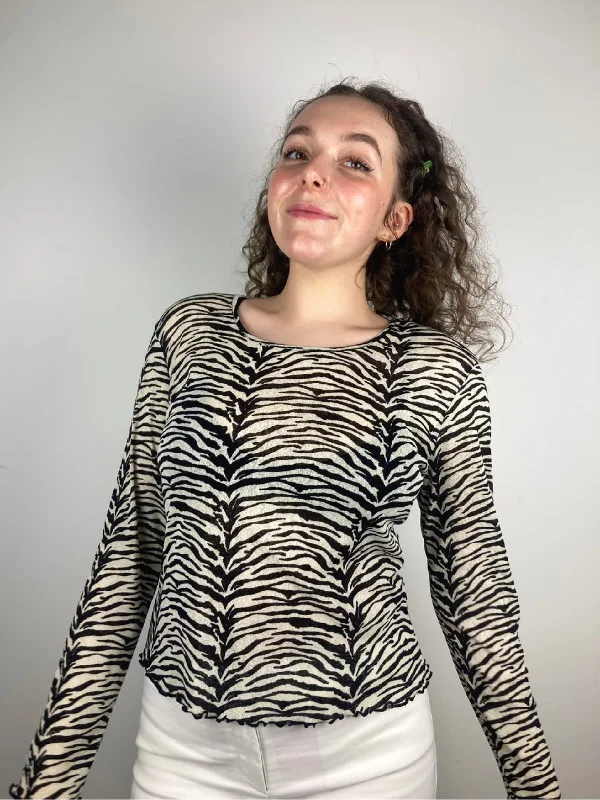 Vintage Zebra Mesh Top (L)