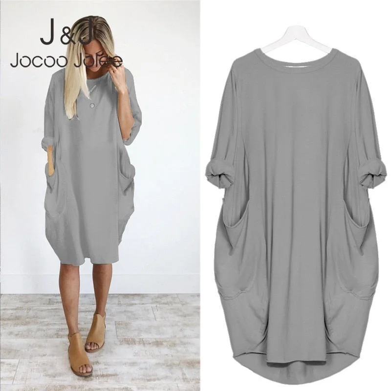 Women Casual Loose Dress with Pocket Ladies Fashion O Neck Long Tops Female T Shirt Dress Streetwear Plus Size 5XL vestidos activewear tank top