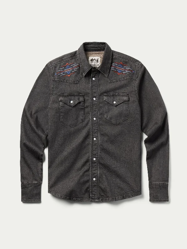 Women's Embroidered Denim Snap Shirt