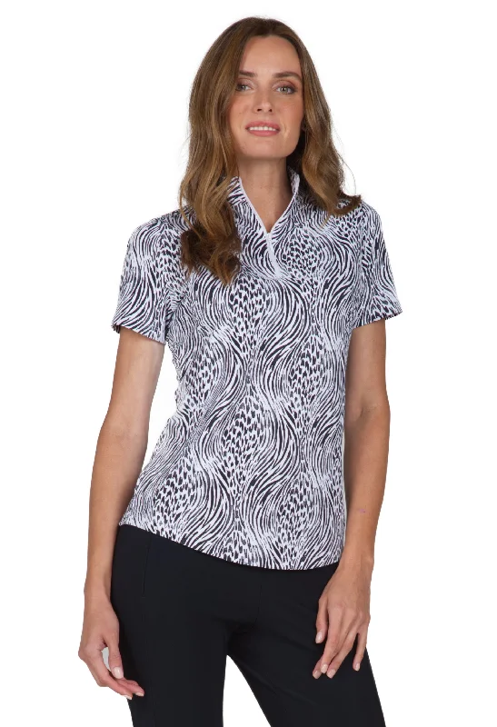 Alena Print Short Sleeve Mock Neck – 17539