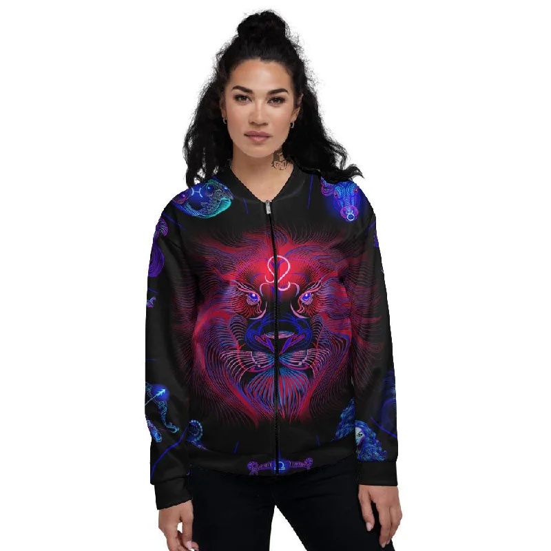 Astrological Leo Signs Leo Print Women's Bomber Jacket