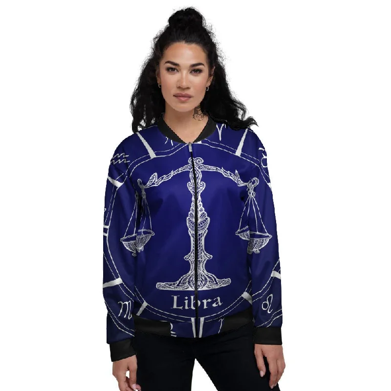 Astrological Libra Signs Libra Print Women's Bomber Jacket