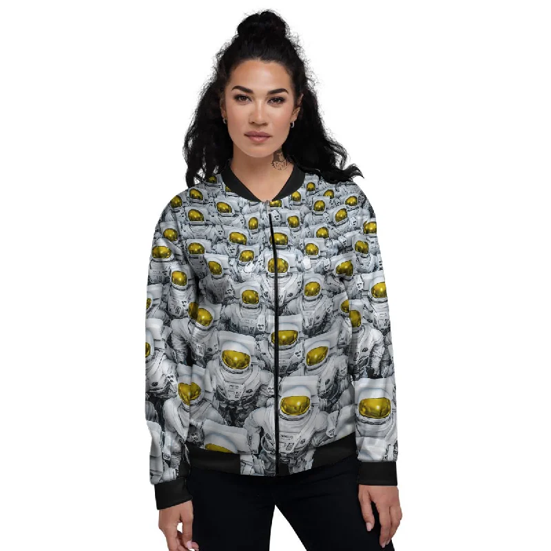 Astronauts Group Print Women's Bomber Jacket