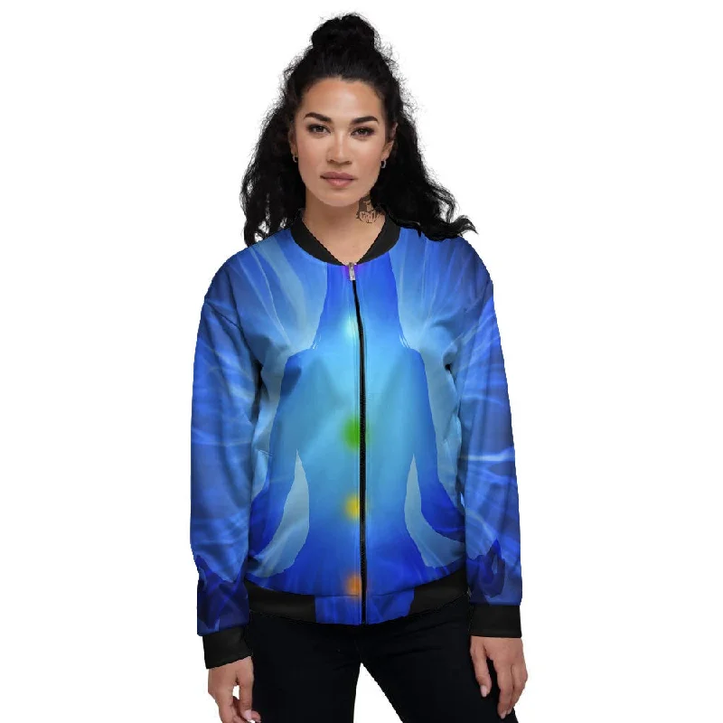 Aura Seven Chakras Print Women's Bomber Jacket