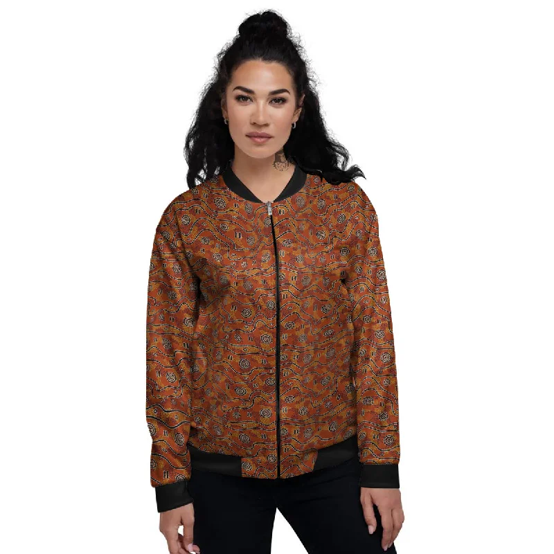 Australian Aboriginal Print Pattern Women's Bomber Jacket