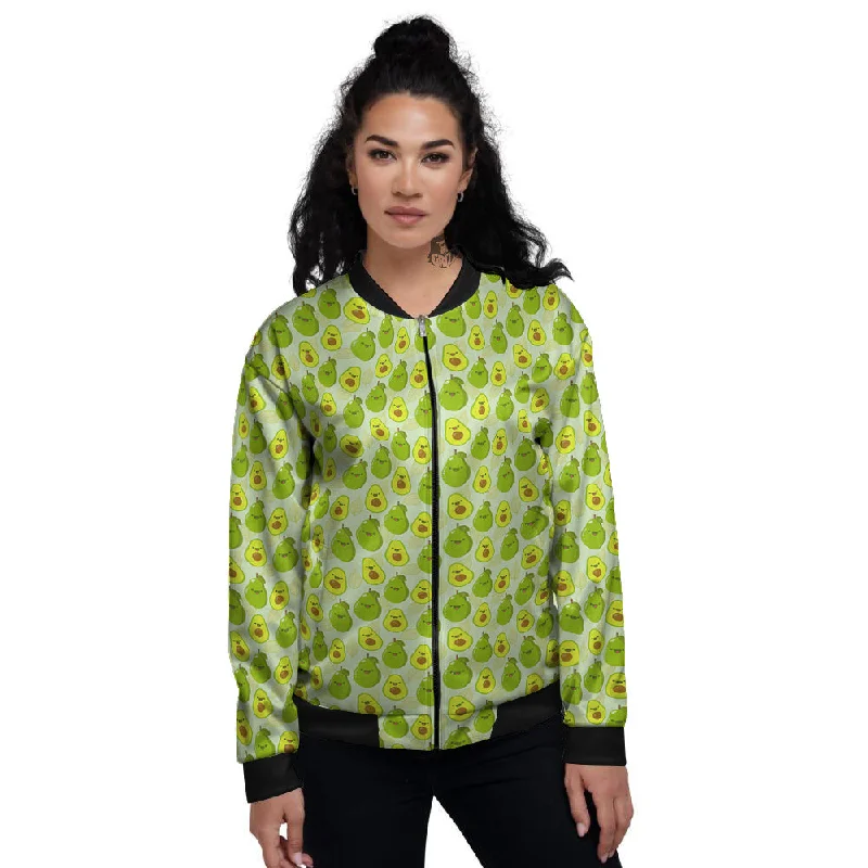 Avocado Cartoon Print Pattern Women's Bomber Jacket