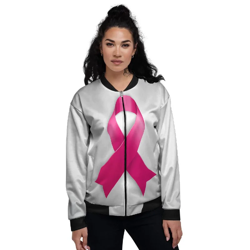 Awareness Ribbons Cancer Print Women's Bomber Jacket