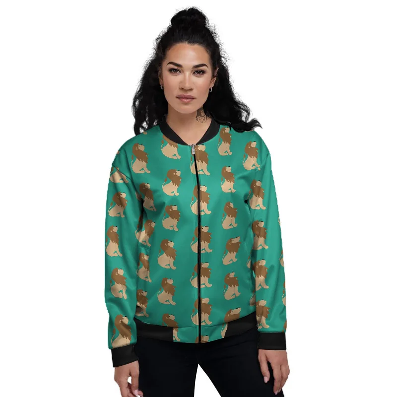 Baby Lion Print Pattern Women's Bomber Jacket