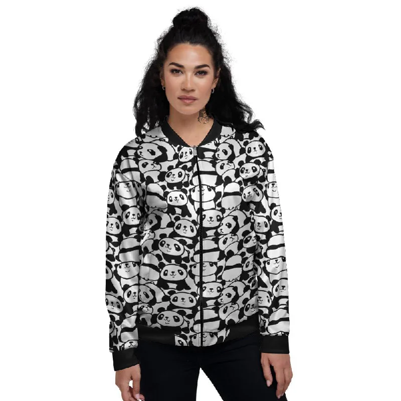 Baby Panda Cute Print Pattern Women's Bomber Jacket