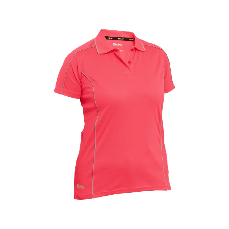 Bisley Womens Cool Mesh Short Sleeve Polo with Reflective Piping BKL1425