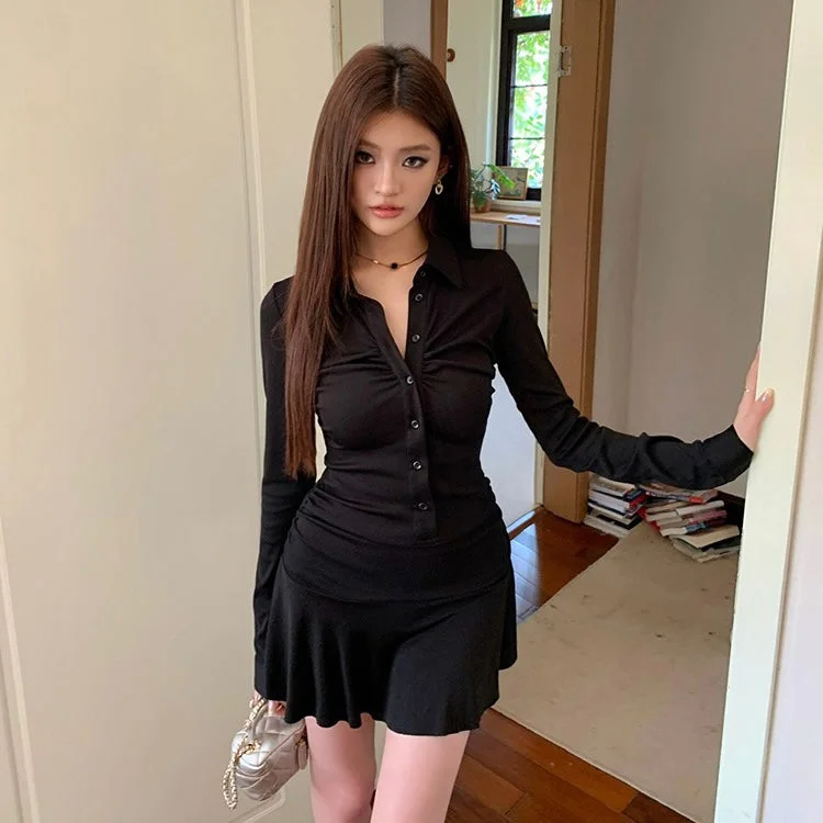 Black Middle Scrunch Dress