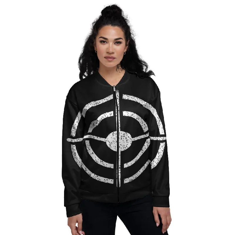 Bullseye Target Grunge Print Women's Bomber Jacket