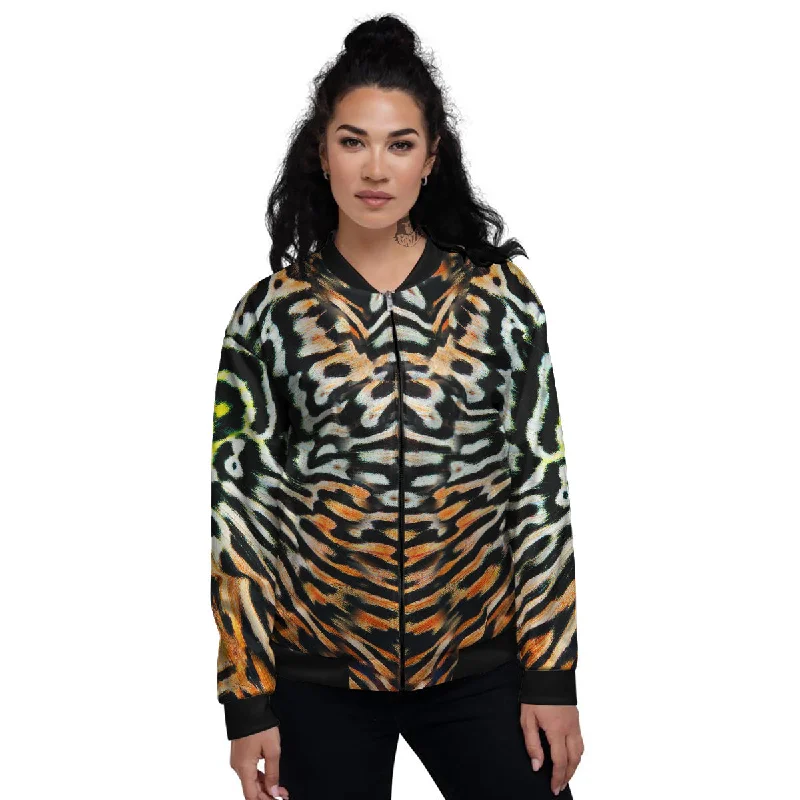 Butterfly Wing Skin Orage Print Women's Bomber Jacket