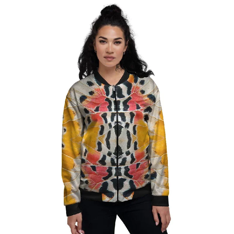 Butterfly Wings Orange Monarch Print Women's Bomber Jacket