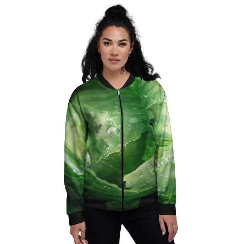 Cabbage Fresh Leaf Print Women's Bomber Jacket