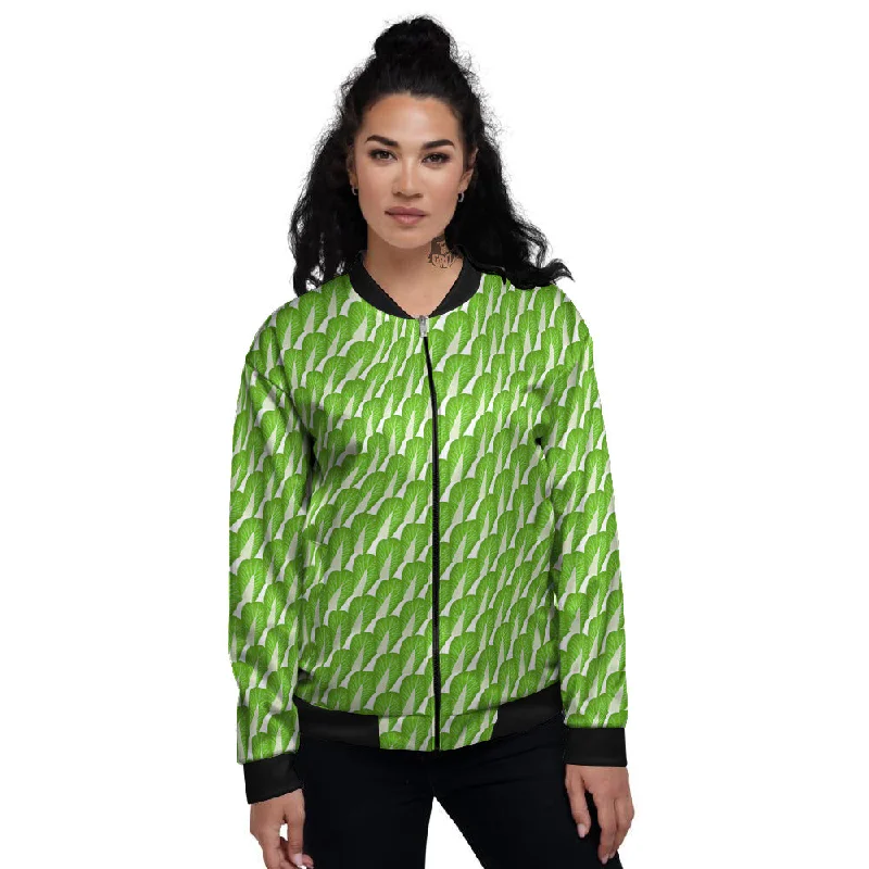 Cabbage Leaf Chinese Print Women's Bomber Jacket