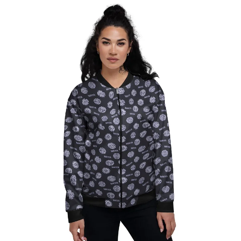 Calendar Aztec Maya Exotic Print Pattern Women's Bomber Jacket