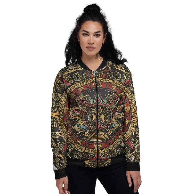 Calendar Mayan Print Women's Bomber Jacket