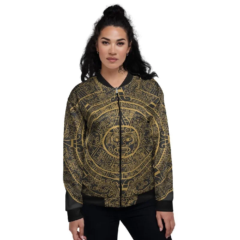 Calendar Tribal Maya Print Women's Bomber Jacket