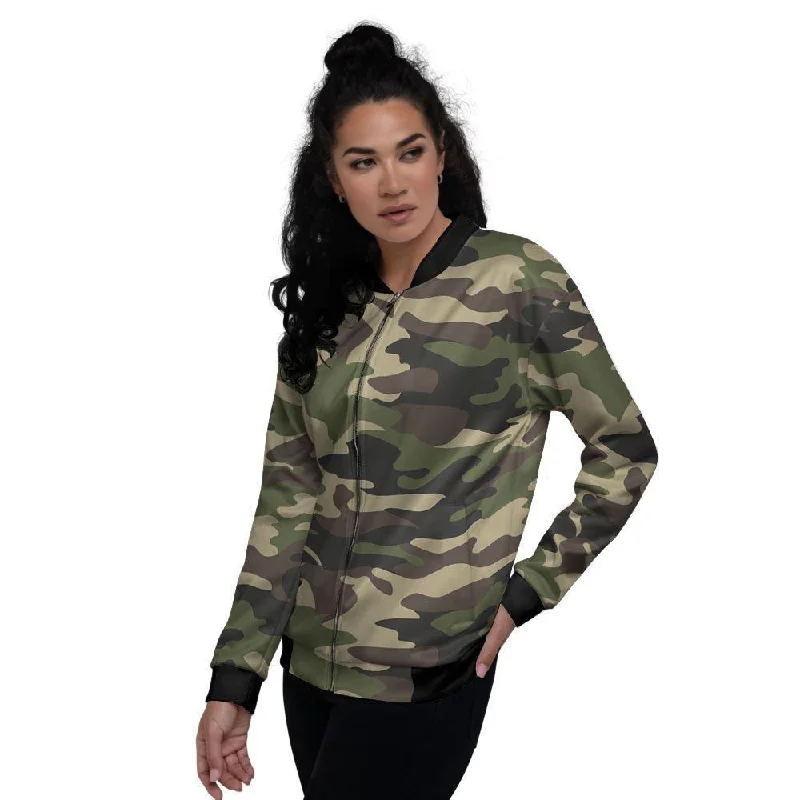 Camo Camouflage Print Women's Bomber Jacket