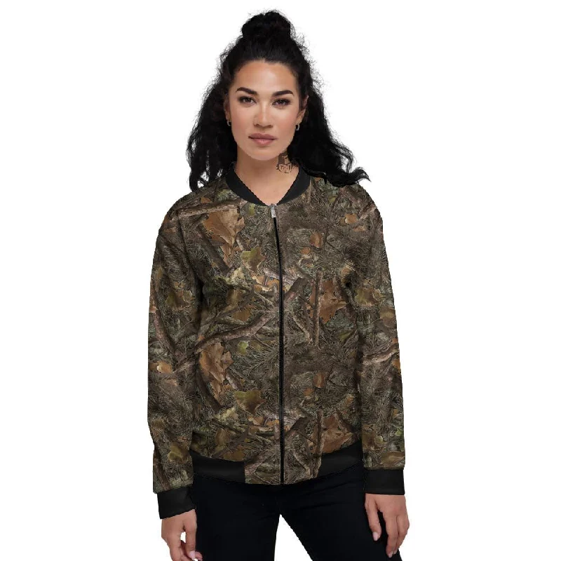 Camo Hunting Print Pattern Women's Bomber Jacket