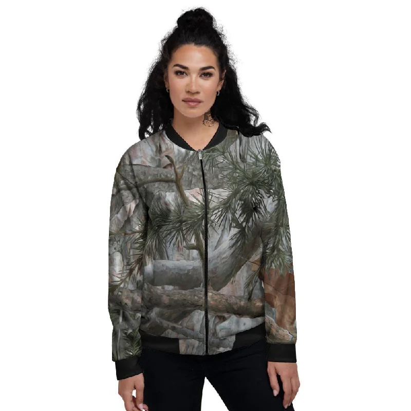 Camouflage Hunting Print Pattern Women's Bomber Jacket