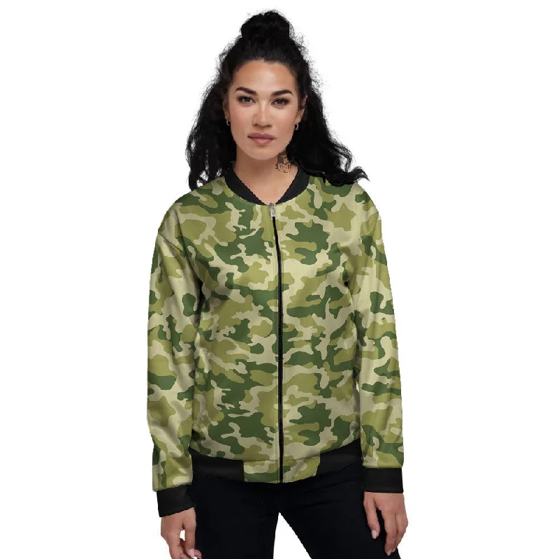 Camouflage Military Print Women's Bomber Jacket