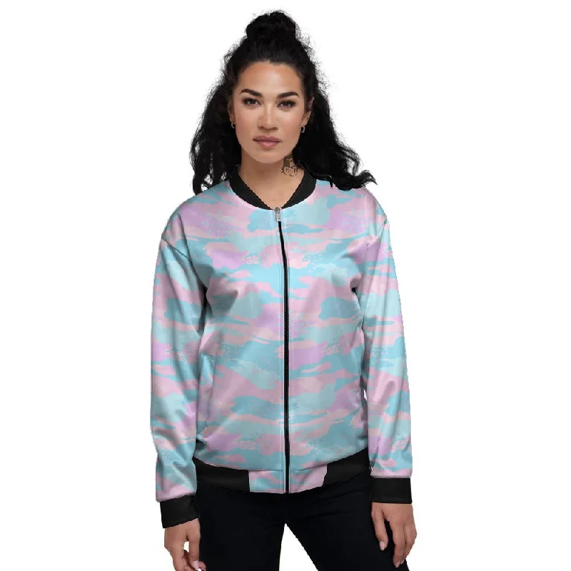 Camouflage Pastel Print Women's Bomber Jacket