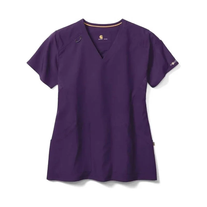 Carhartt Women's Liberty Multi-Pocket V-Neck Scrub Top - Grape - ONLINE STORE CREDIT/EXCHANGE ONLY