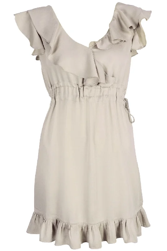 CARLOS MIELE BEIGE Ruffled Viscose Dress