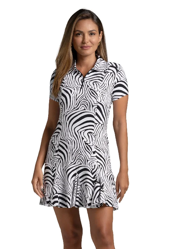 Cecilia Print Short Sleeve Godet Dress – 69932