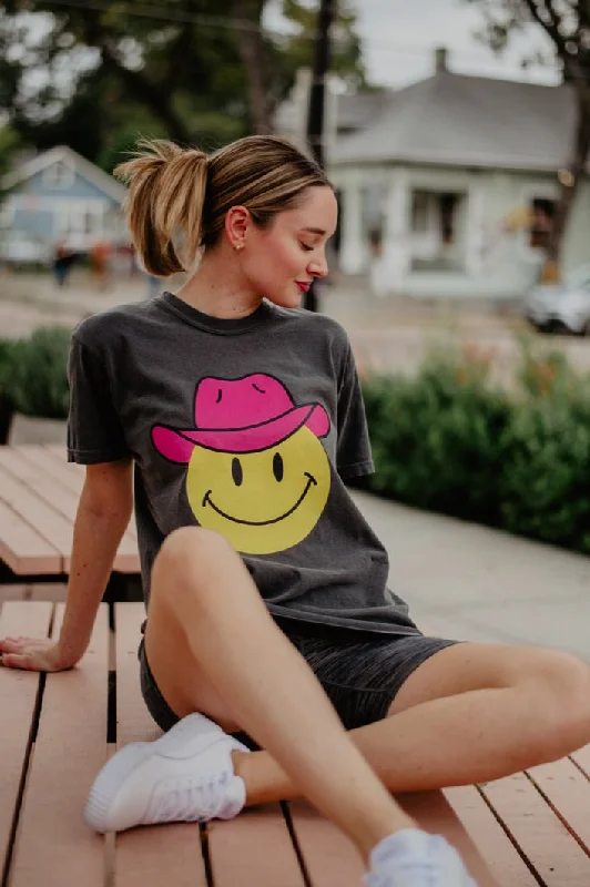 Cowboy Happy Face Western Graphic Tee