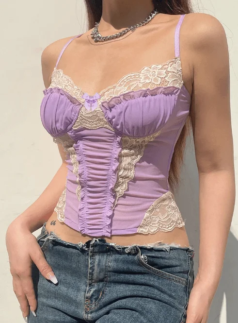 Crossed Strap Corset Style Top