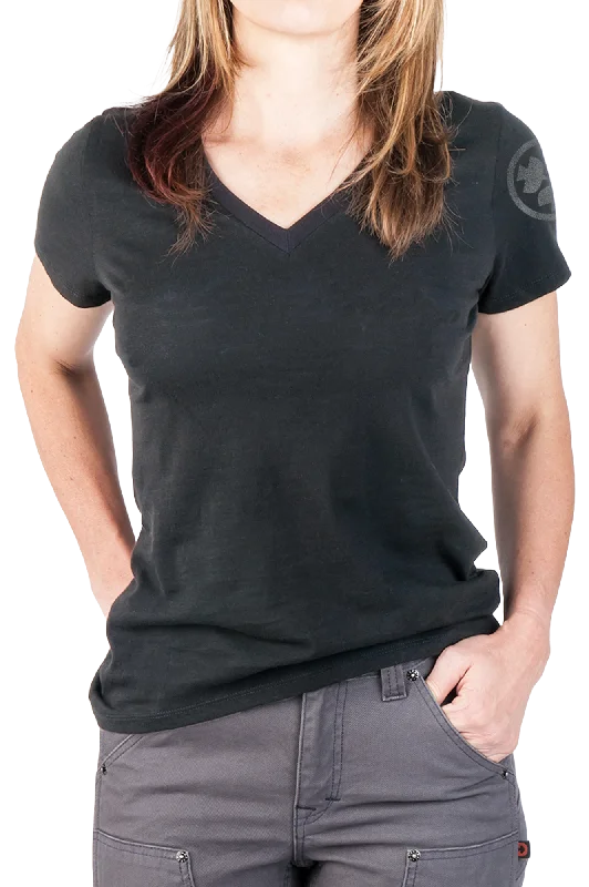 Dovetail V-Neck Solid Tee Shirt - Womens