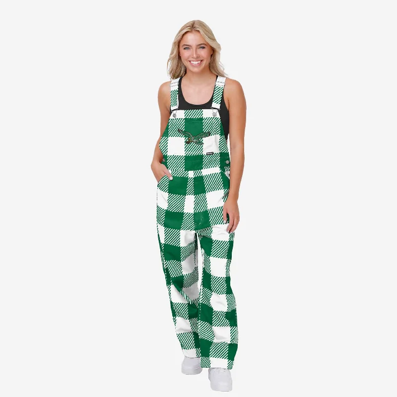 Philadelphia Eagles Kelly Green Womens Plaid Bib Overalls